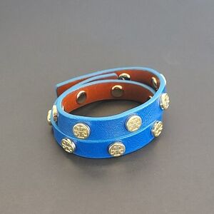 NWOT Tory Burch Blue Double Wrap Around Bracelet